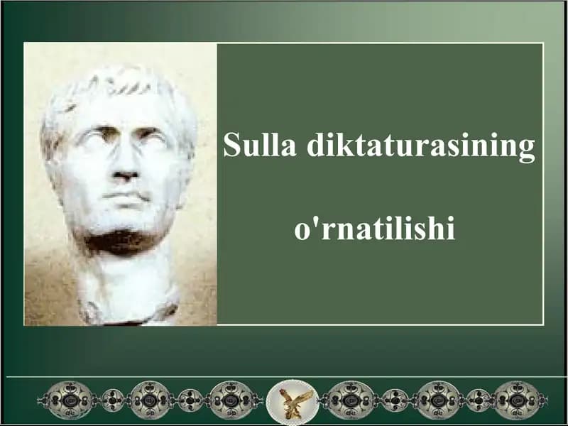 Sulla diktaturasining o'rnatilishi