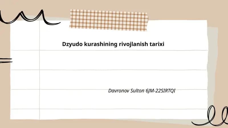 Dzyudo kurashining rivojlanish tarixi