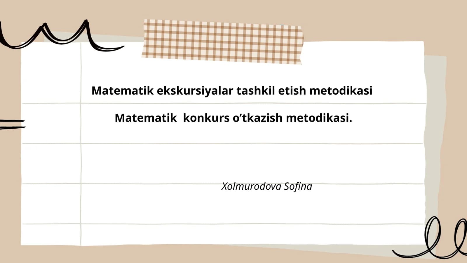 Matematik ekskursiyalar tashkil etish metodikasi