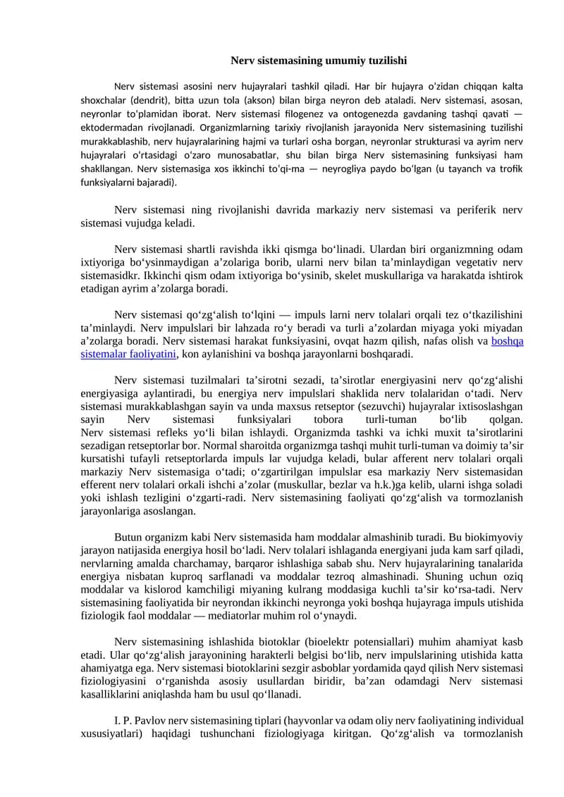Nerv sistemasi