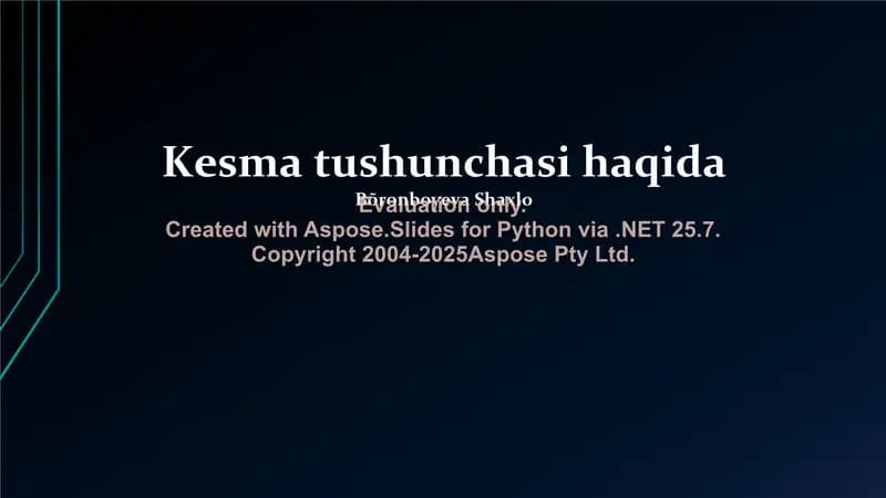 Kesma tushunchasi