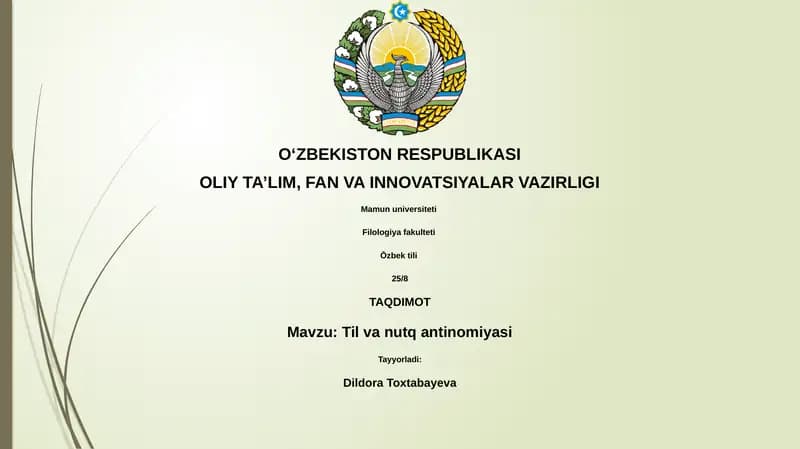 Til va Nutq Antinomiyasi