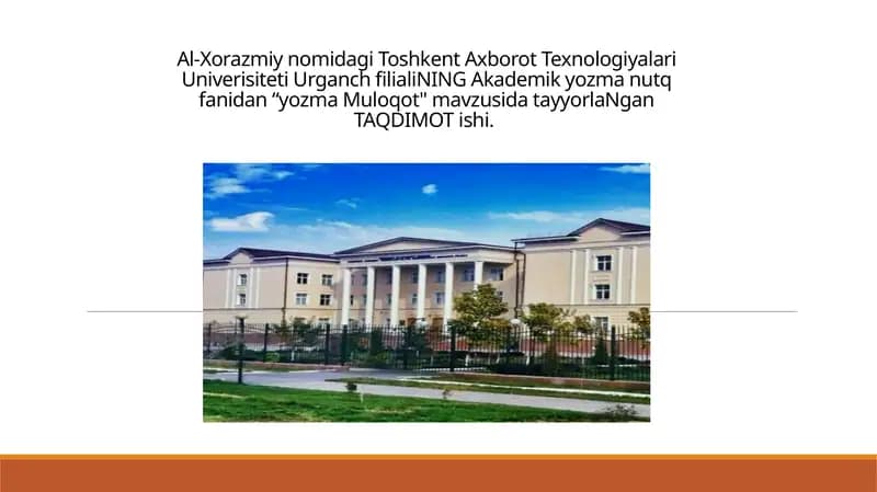 "Yozma Muloqot"