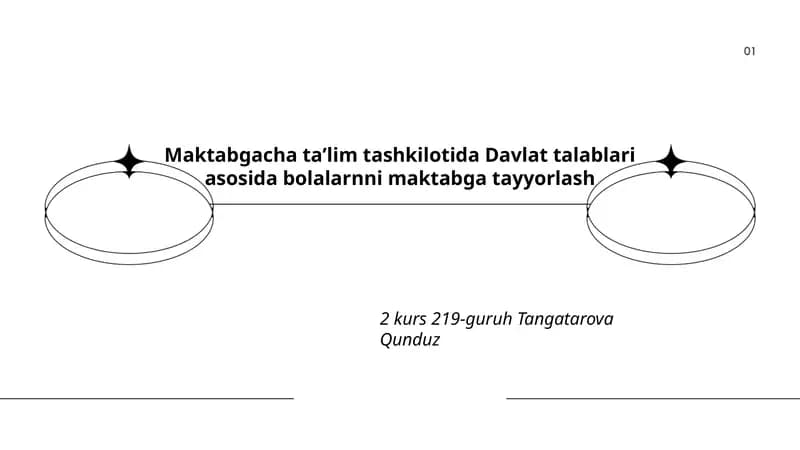 Davlat talablari asosida bolalarnni maktabga tayyorlash
