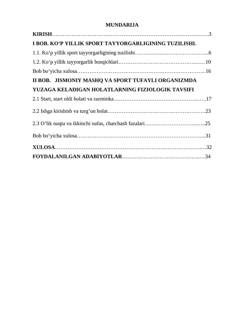 Sportda ko’p  yillik tayyorgarlikning bosqichlarini fiziologik va ruhiy asoslari