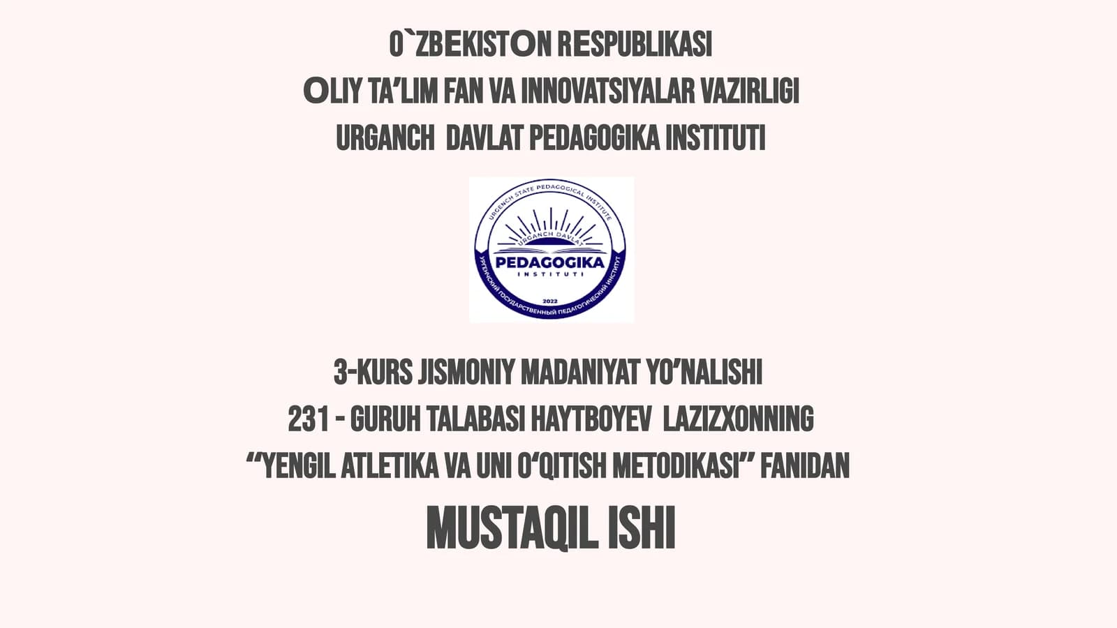 Yengil atletika turlari bo'yicha musobaqa o'tkazish va hakamlik qilish