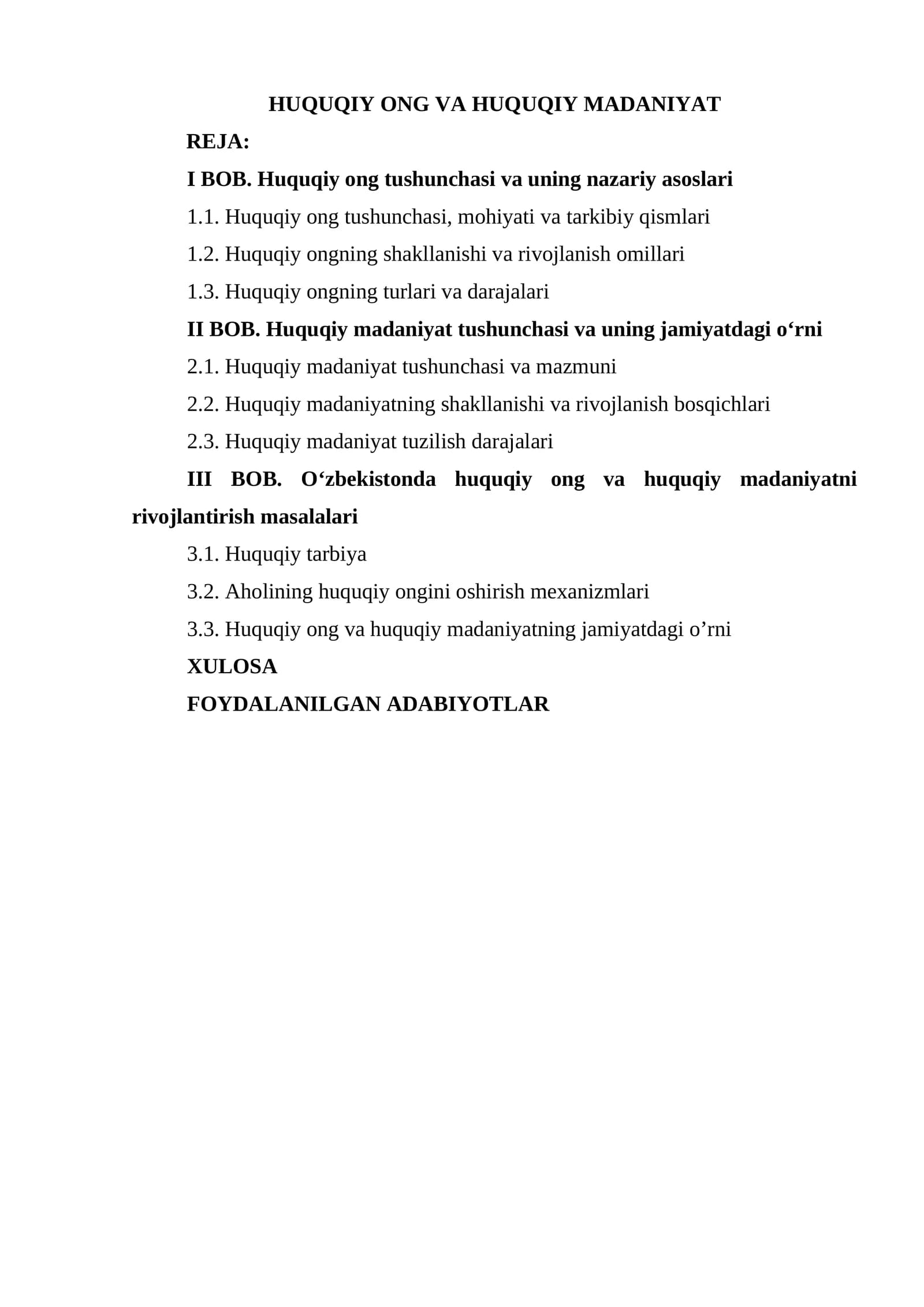 HUQUQIY ONG VA HUQUQIY MADANIYAT