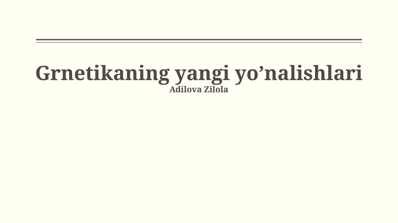 YASHIL TEXNOLOGIYALARDAGI YANGI YO'NALISHLAR