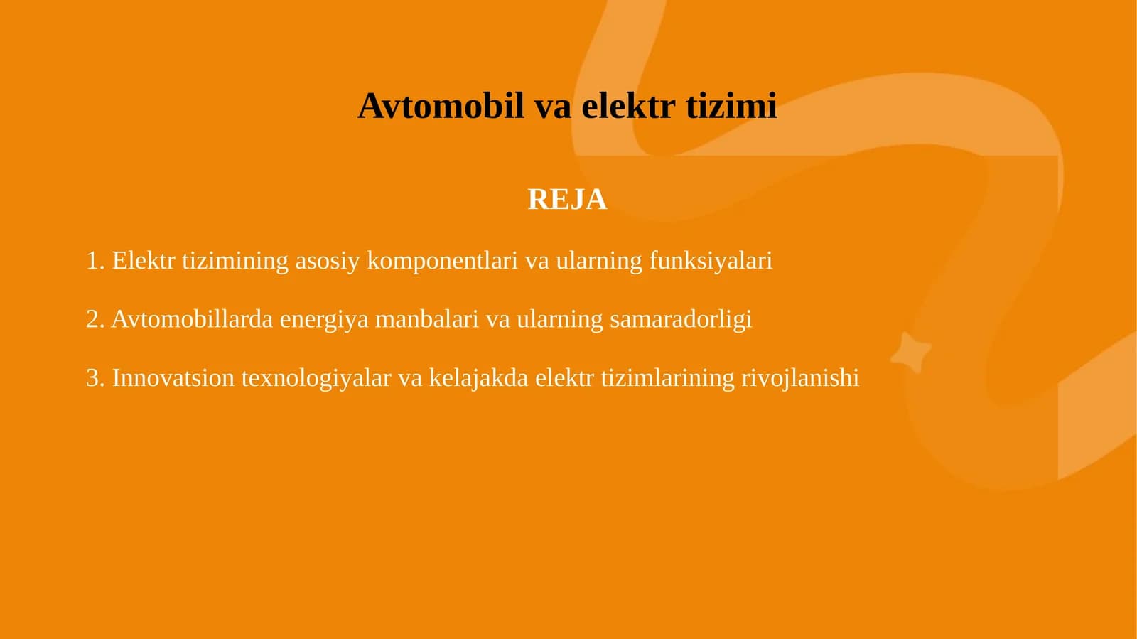 Avtomobil va elektr tizimi
