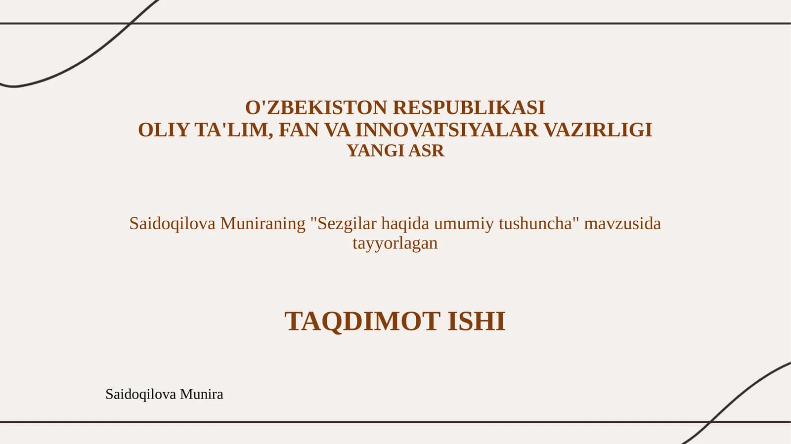 Sezgilar haqida umumiy tushuncha