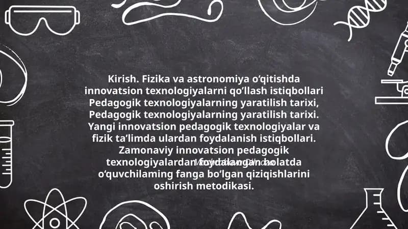 Fizika va Astronomiya O'qitishda Innovatsion Texnologiyalar
