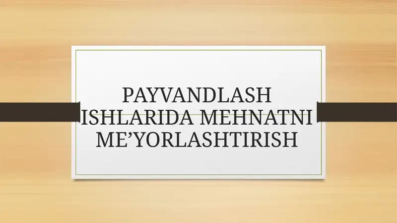 MEHNATNI ME’YORLASHTIRISH