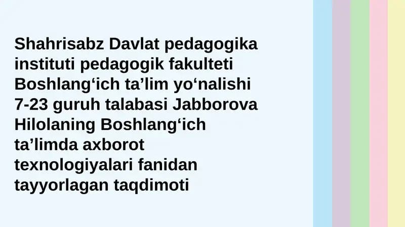 Inklyuziv taʼlimning metodi va usullari