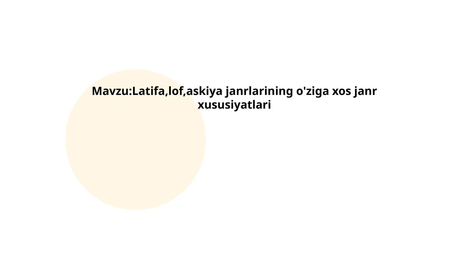 Latifa,lof,askiya janrlarining o'ziga xos janr xususiyatlari