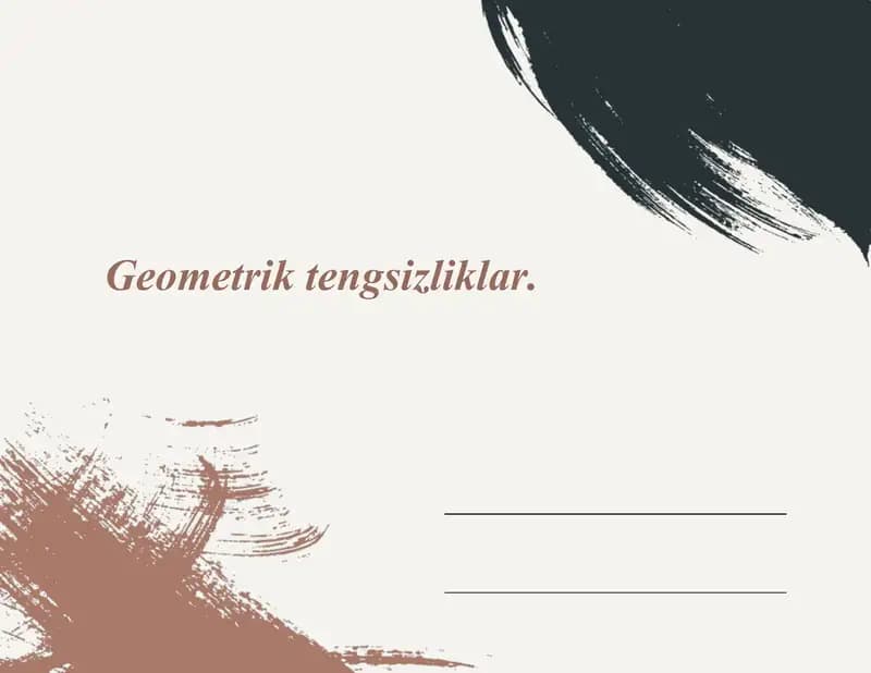 Geometrik tengsizliklar