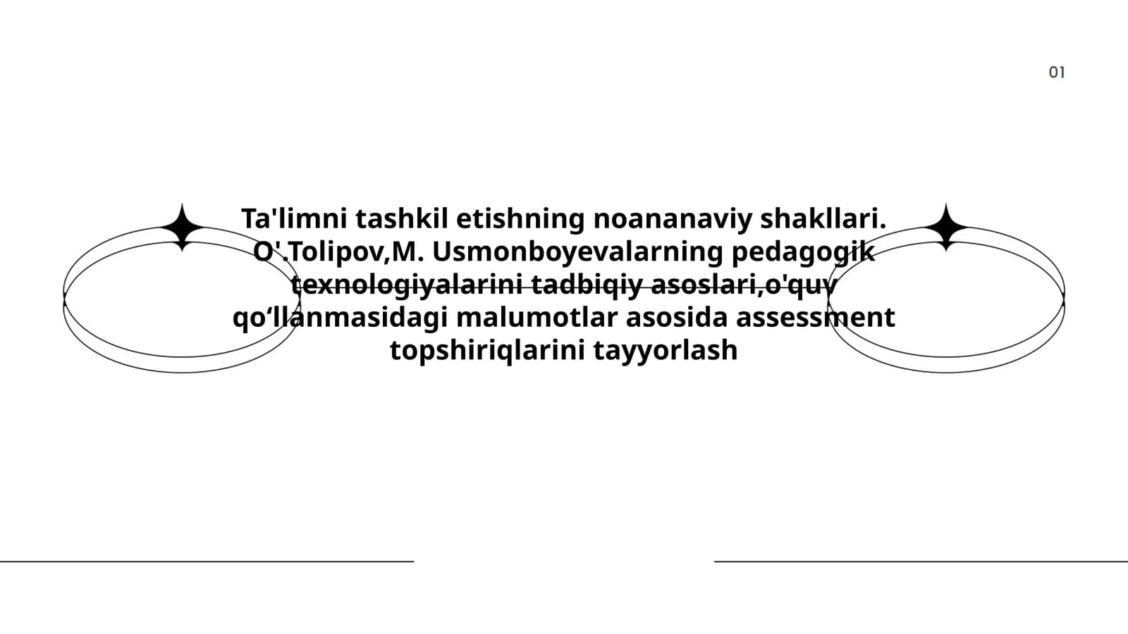 Assessment topshiriqlarini tayyorlash
