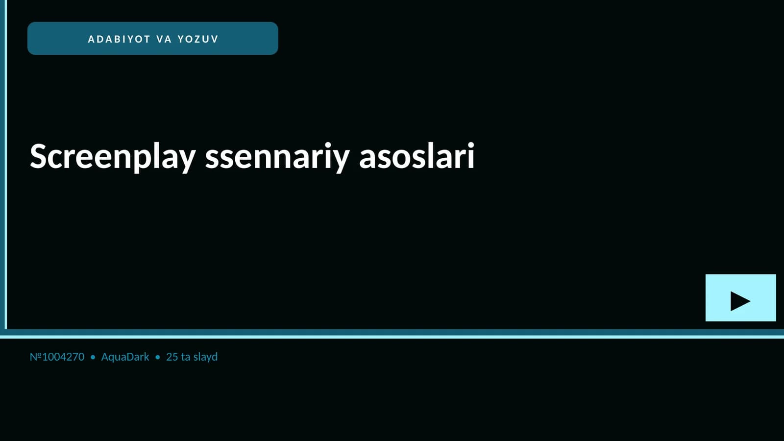 Screenplay ssennariy asoslari