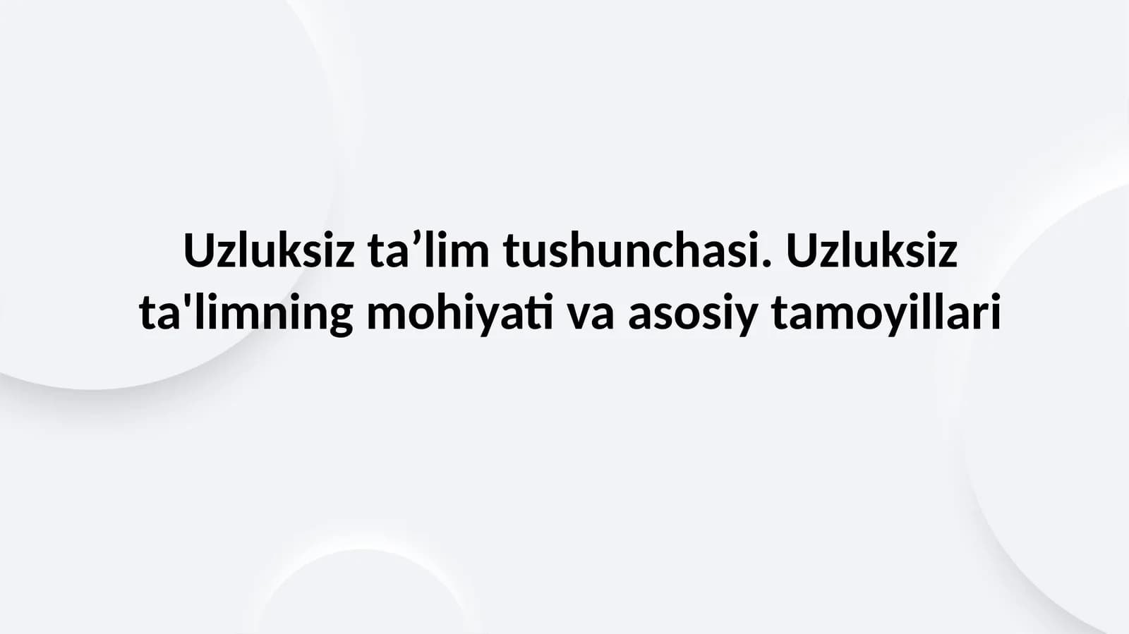 Uzluksiz ta'lim
