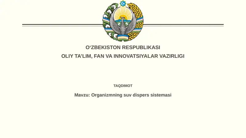 Organizmningsuvdisperssistemasi