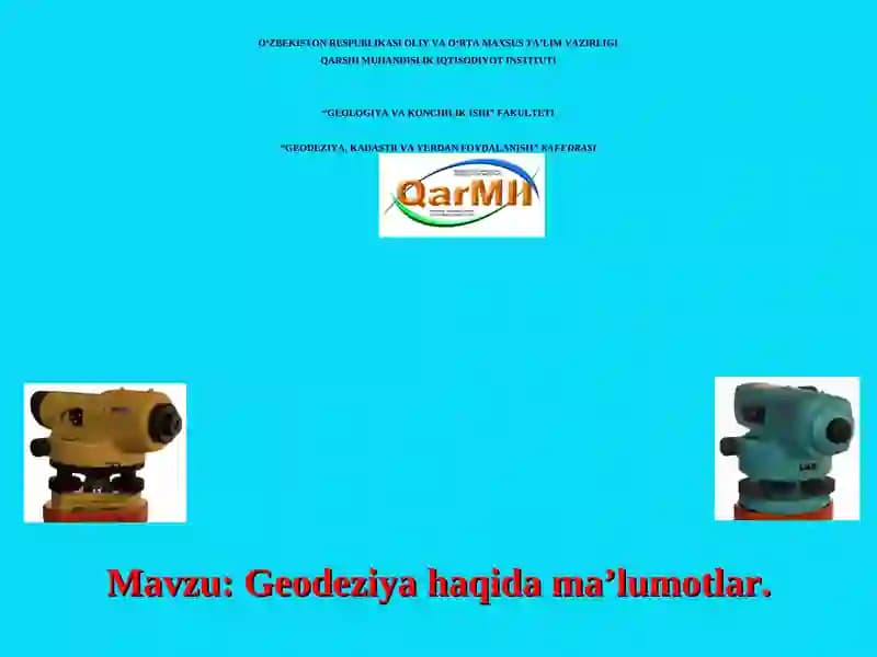 Geodeziya haqida ma’lumotlar