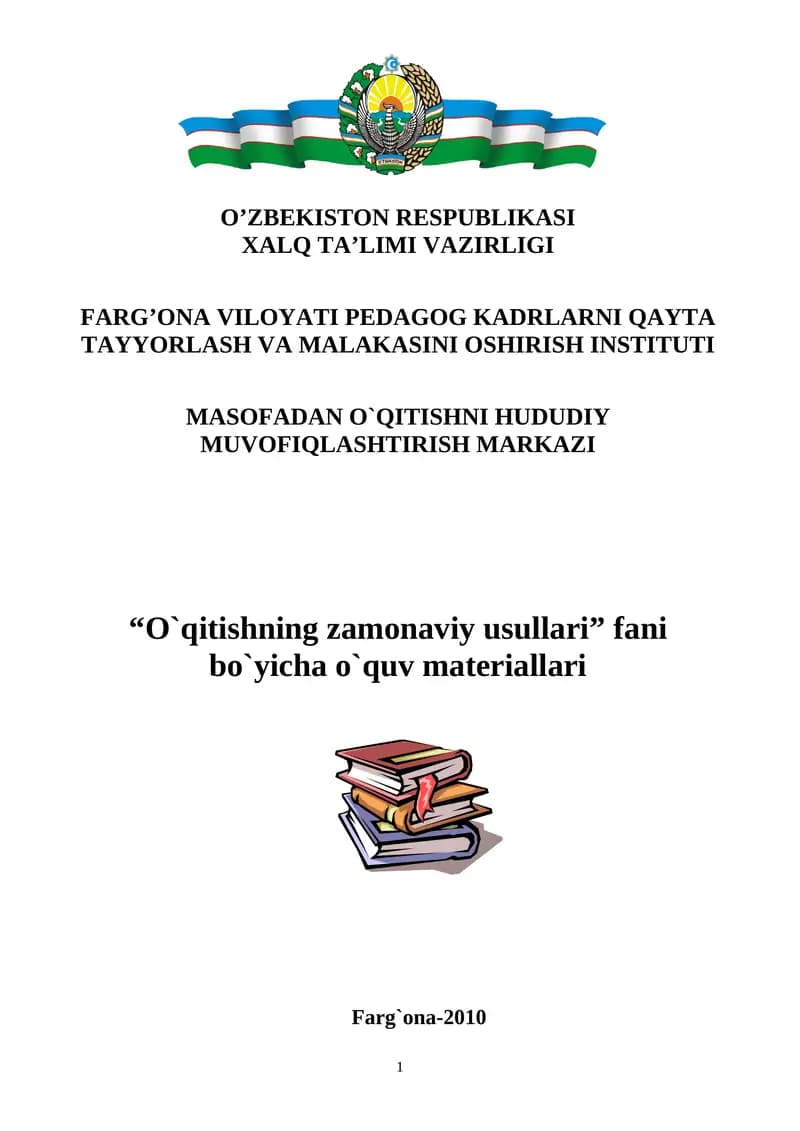 O`qitishning zamonaviy usullari