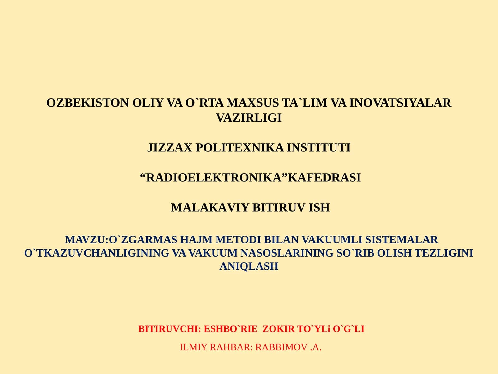 MALAKAVIY BITIRUV ISH ZASHITA