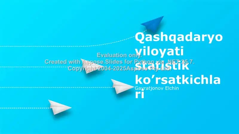 Qashqadaryo viloyati statistik ko'rsatkichlari