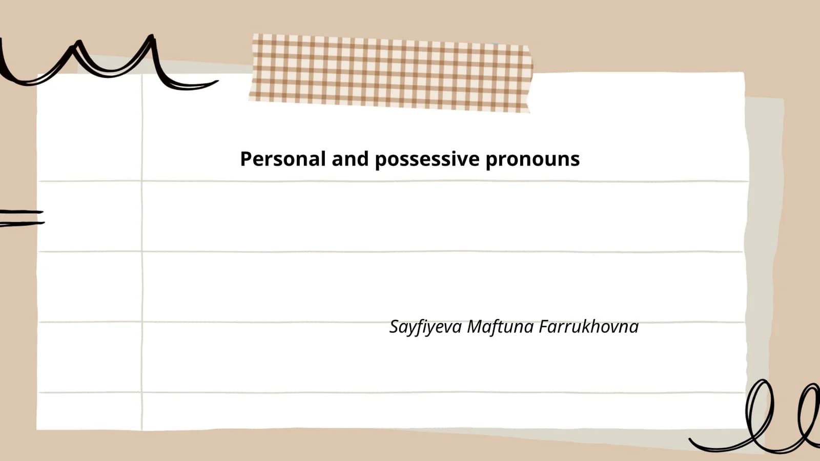 Personal and possessive pronouns