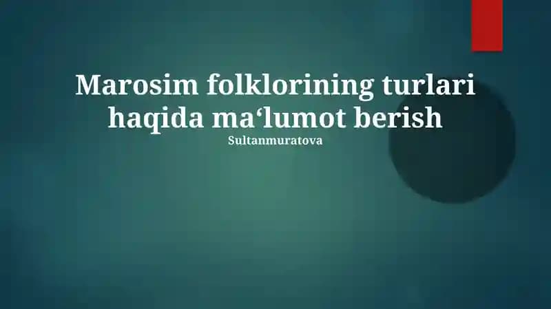 Marosim folklori turlari