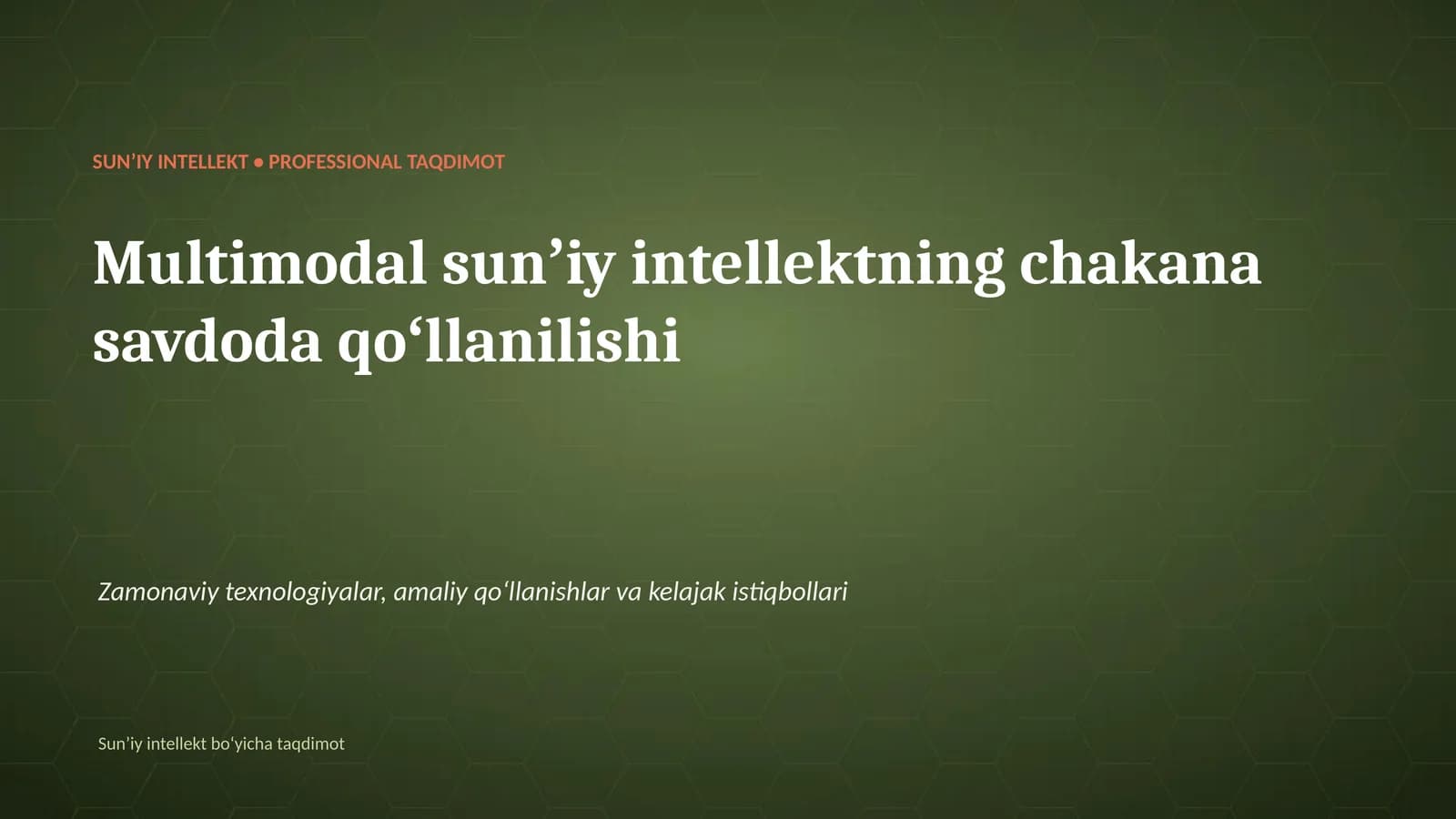 Multimodal sunʼiy intellektning chakana savdoda qoʻllanilishi
