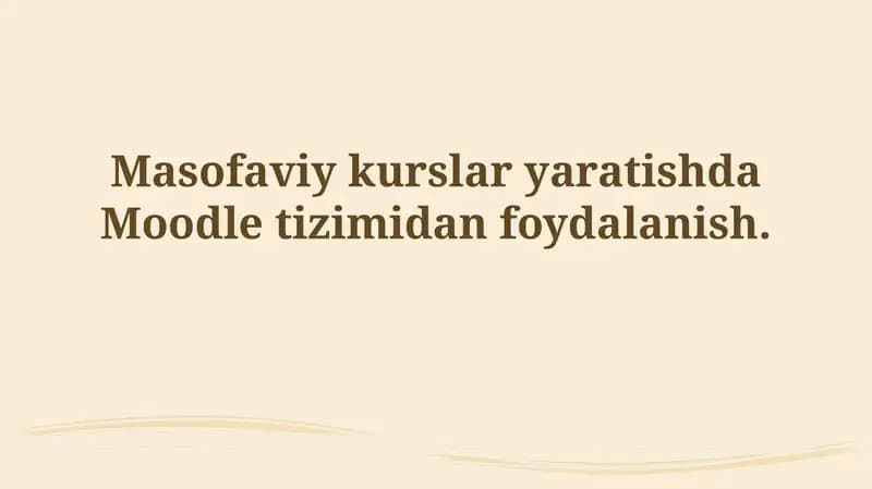 Moodle tizimi bilan tanishuv