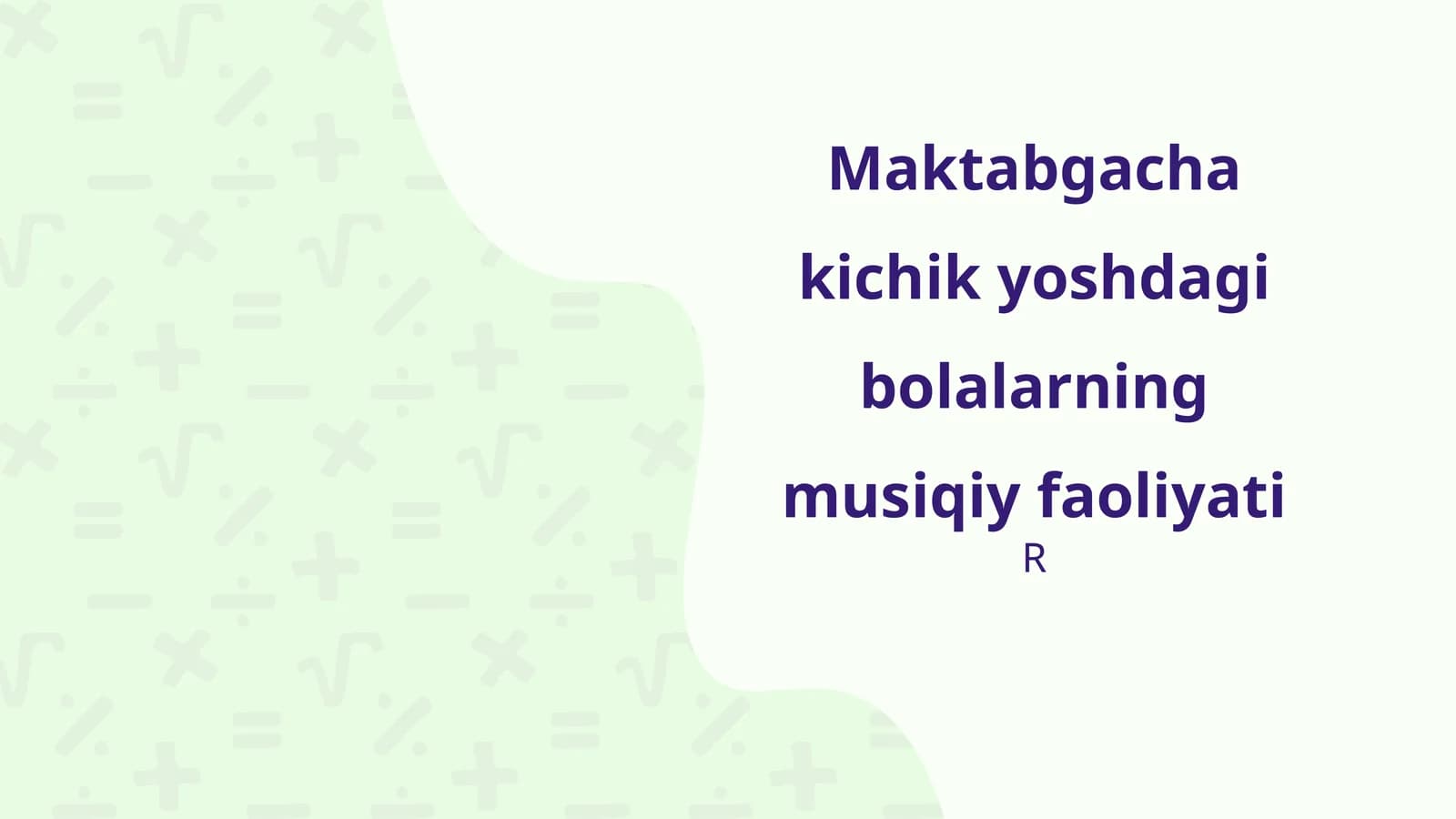 Maktabgacha kichik yoshdagi bolalarning musiqiy faoliyati