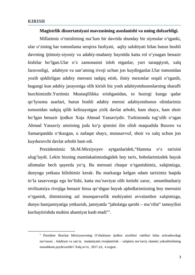 Magistrlik dissertatsiyasi mavzusining asoslanishi va uning dolzarbligi
