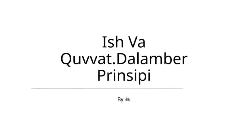 Ish Va Quvvat.Dalamber Prinsipi