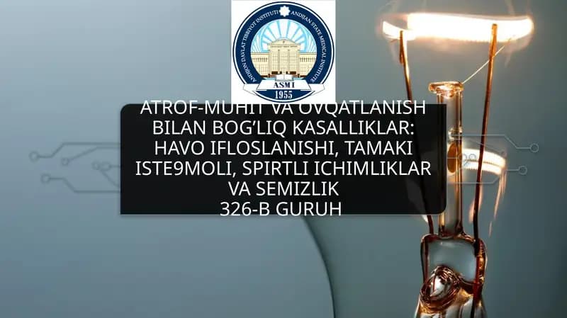 atrof muhit va ovqatlanish bilan bog’liq kasalliklar patologik fiziologiya