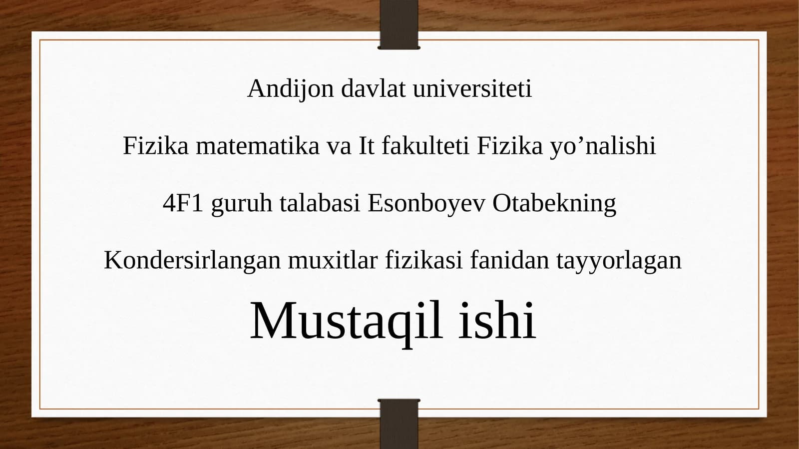 Kondersirlangan muxitlar fizikasida Fermi sathining energiyalari