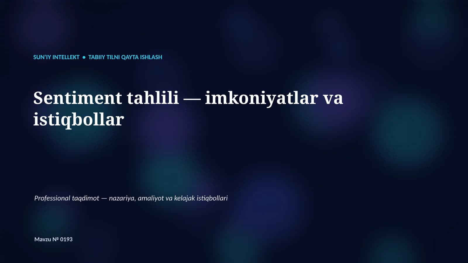 Tabiiy tilni qayta ishlash