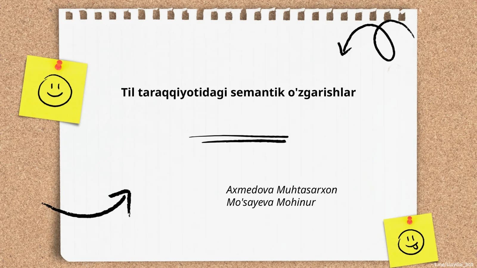 Til taraqqiyotidagi semantik o'zgarishlar