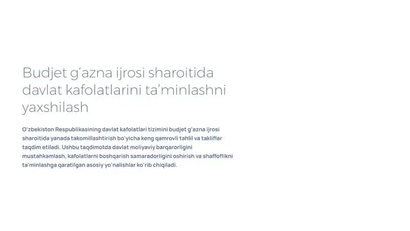 Budjet g‘azna ijrosi sharoitida davlat kafolatlarini ta’minlashni yaxshilash