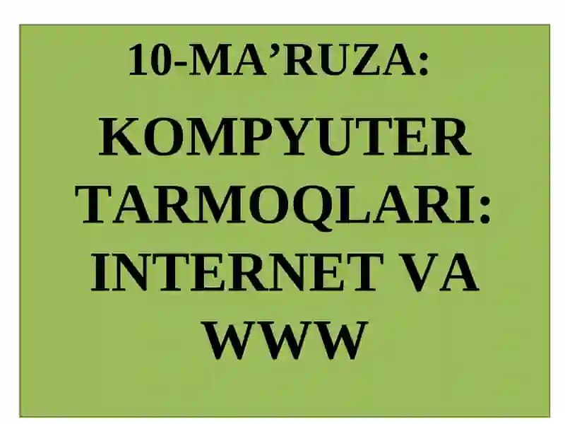 INTERNET TARMOQLARI