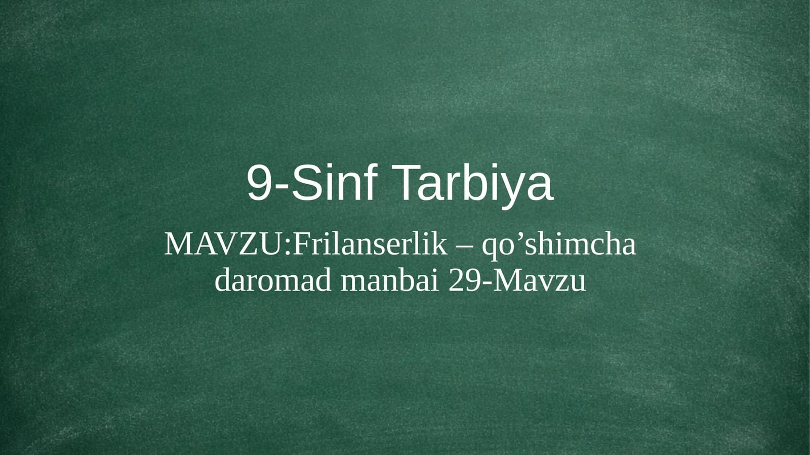 9-Sinf Tarbiya