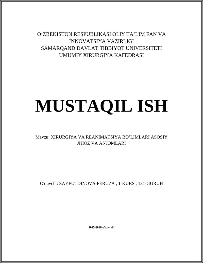 Operatsion stol va jarrohlik chiroqlari