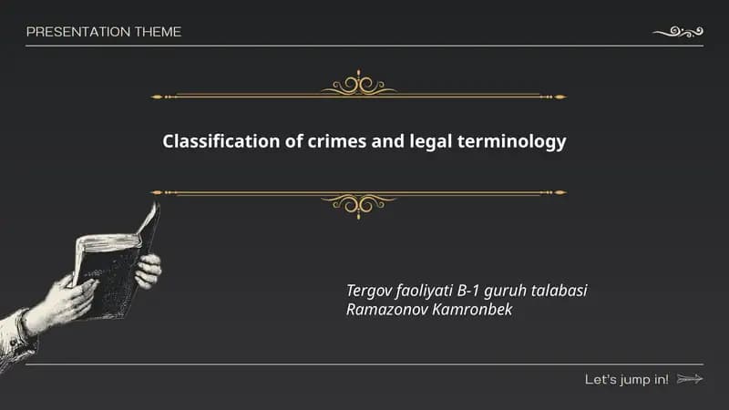 Classification of crimes and legal terminology