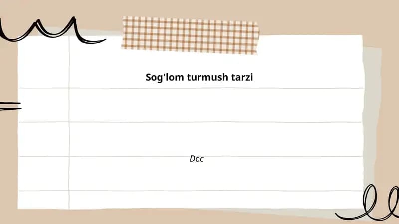 Sog'lom turmush tarzi