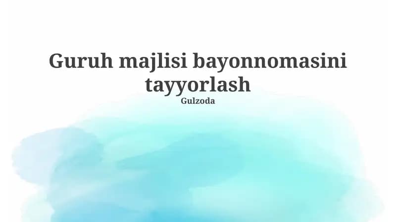 Uchrashuv bayonnomasi yo'riqnoma
