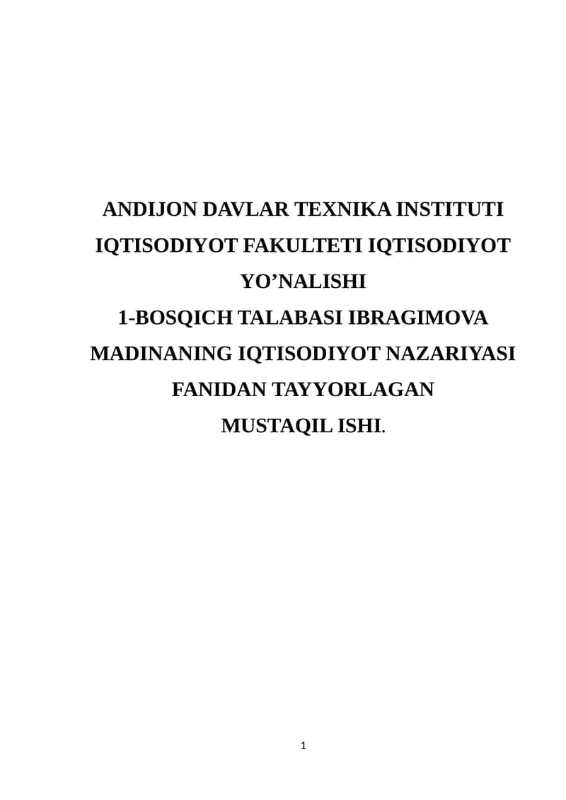 Aholi daromadlarining mazmuni, turlari va shakillanish manbalari