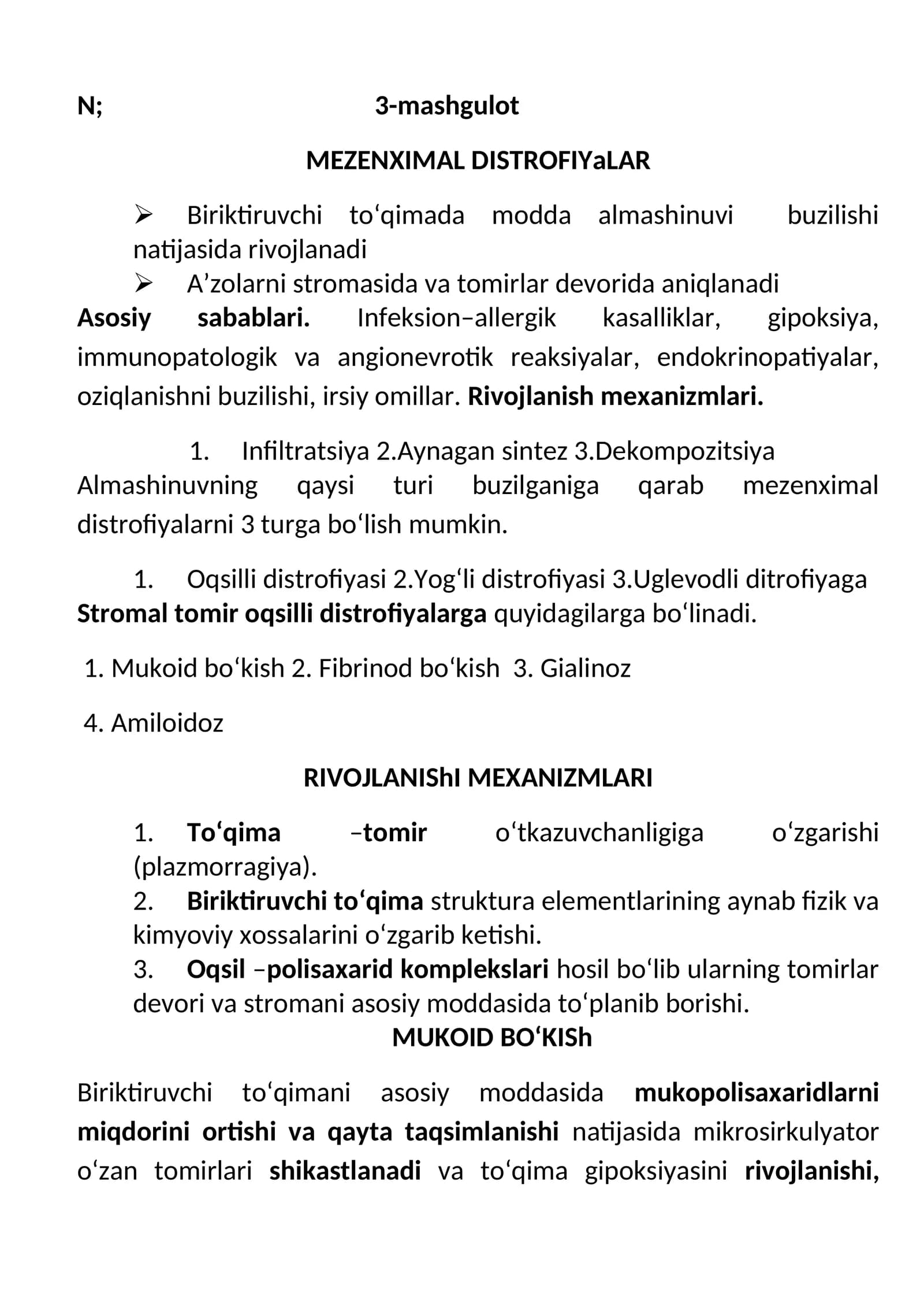 Mezenximal Distrofiyalalar