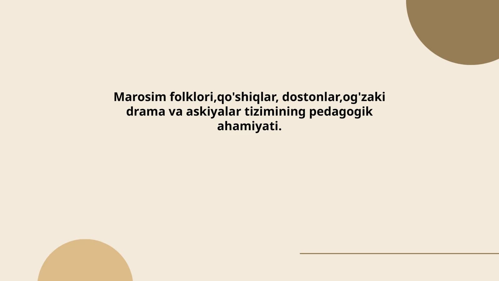 Marosim folklorining ta'limda o‘rni