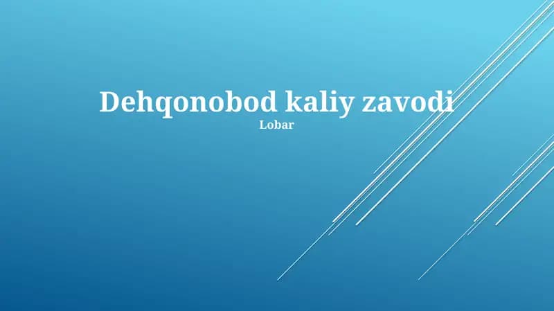 Dehqonobod kaliy zavodi