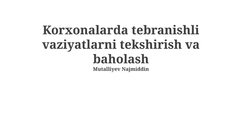 Tebranishli vaziyatlarni tekshirish